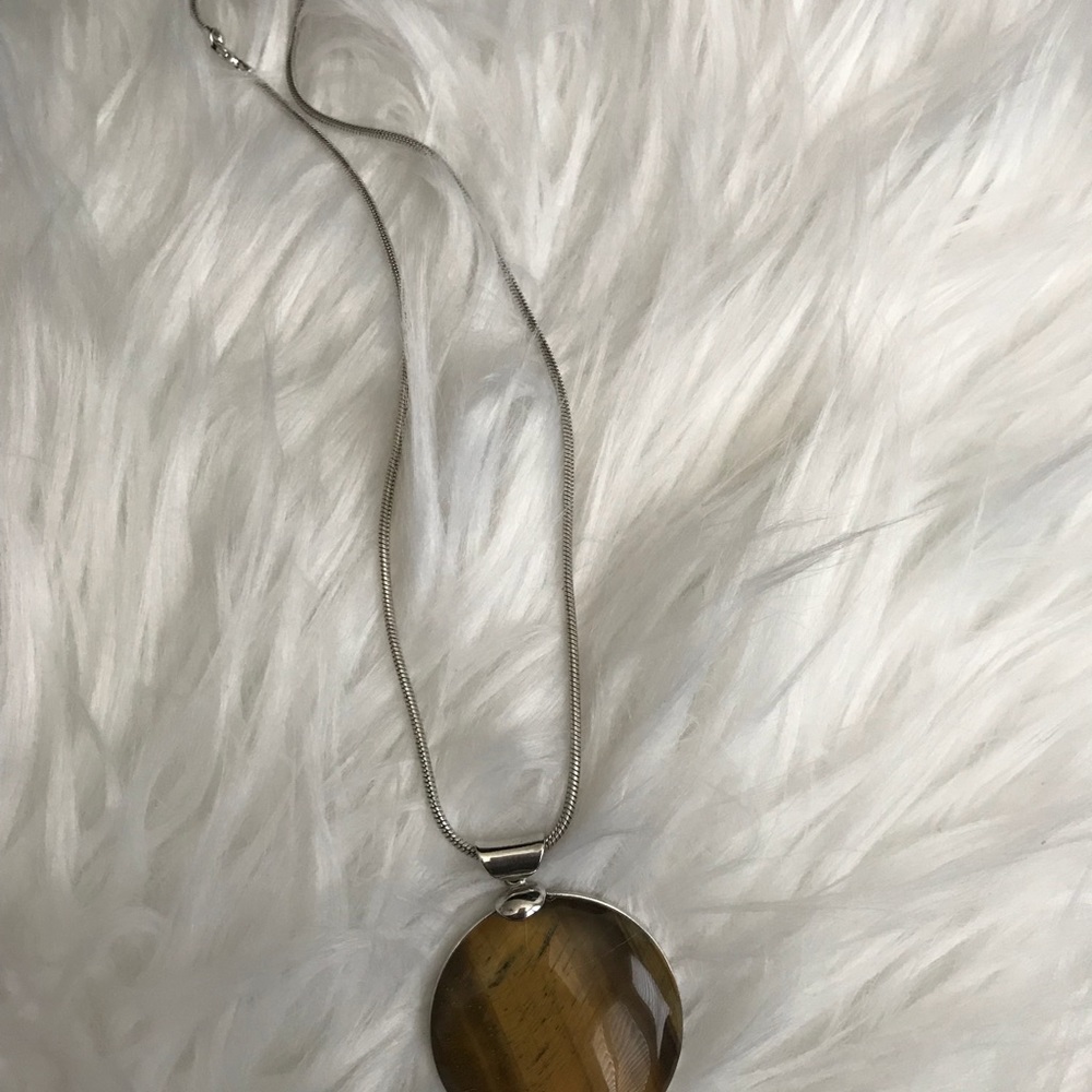 Sterling silver tiger eye necklace